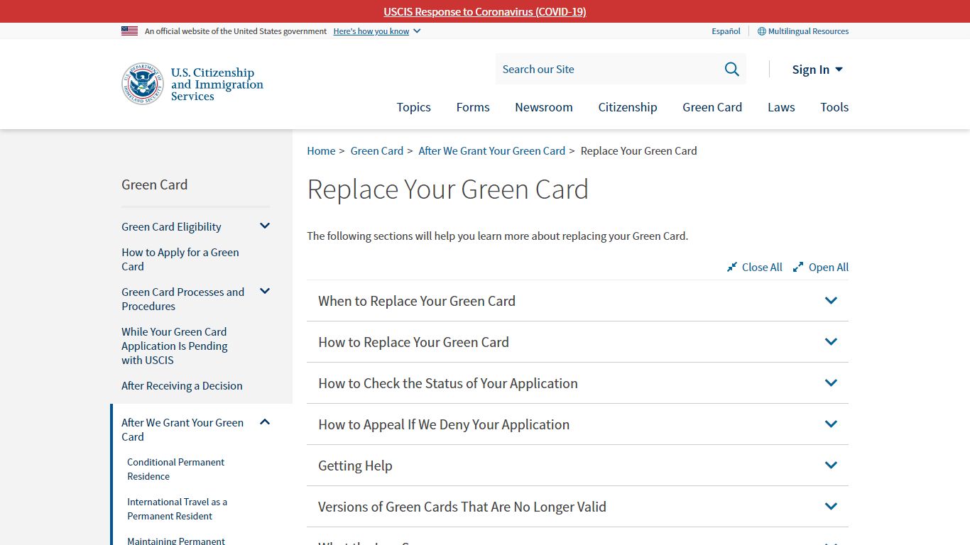 Replace Your Green Card | USCIS